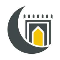 couverture icône solide gris Jaune style Ramadan illustration vecteur élément et symbole parfait.