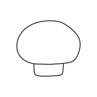 champignon plat dessin animé vecteur illustration. légume et champignon