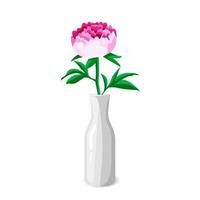 pivoine dans vase. main dessiné, vecteur botanique flore pour décoration, mariage invitation, motifs, fonds d'écran, tissu, emballage papier. vecteur illustration