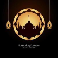 magnifique Ramadan kareem islamique Festival salutation arabe Contexte vecteur