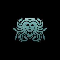 femme méduse beauté Créatif logo conception vecteur