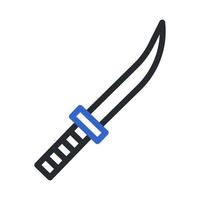 épée icône bicolore style gris bleu Couleur militaire illustration vecteur armée élément et symbole parfait.