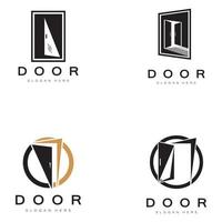 Facile ouvert porte abstrait logo, avec géométrique formes, pour bâtiment construction, entrepreneurs, affaires propriété et construction entreprises, vecteur. vecteur