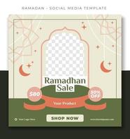 vert Ramadan islamique social médias Publier modèle conception, un événement promotion bannière vecteur