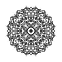 mandala circulaire modèle silhouette isolé blanc Contexte pour tatouage, décoration, yoga et impression Besoins vecteur