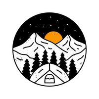 camping et aventure sur la nature graphique illustration vecteur pour T-shirt, badge, pièce conception