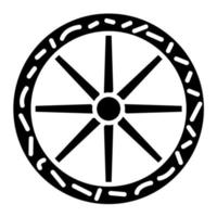 en bois roue vecteur icône