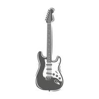 Silhouette de guitare isolé sur fond blanc vecteur