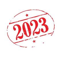 rouge timbre et texte 2023. vecteur illustration.