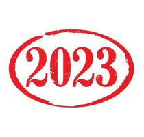 rouge timbre et texte 2023. vecteur illustration.