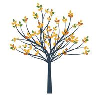 vert arbre avec Couleur feuilles. vecteur contour illustration. plante dans jardin.