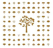 ensemble d'or des arbres. vecteur illustration.