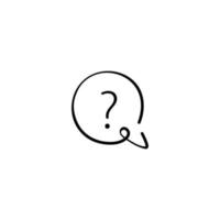 question bulle ligne style icône conception vecteur
