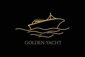 élégant luxe d'or yacht bateau navire pour océan nautique logo vecteur