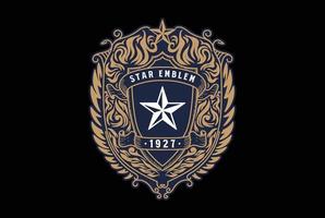 ancien rétro fort audacieux Texas étoile badge emblème étiquette logo conception vecteur