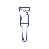 peindre brosse Facile linéaire icône. large brosse avec gouttes de peindre. outil pour construction, réparation. contour. logo, symbole, signe pour mobile concept et la toile conception. vecteur illustration, blanc Contexte