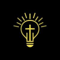 église ampoule luxe ligne moderne logo vecteur