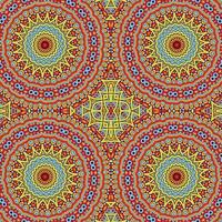 coloré Contexte avec une modèle de cercles et fleurs vecteur