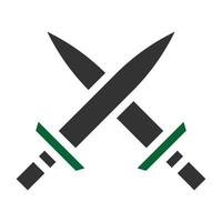 épée icône solide style gris vert Couleur militaire illustration vecteur armée élément et symbole parfait.