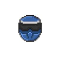 bleu bicyclette casque dans pixel art style vecteur