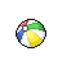 plage ballon dans pixel art style vecteur