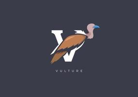 vautour v monogramme, vecteur logo