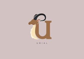 urial u monogramme, vecteur logo