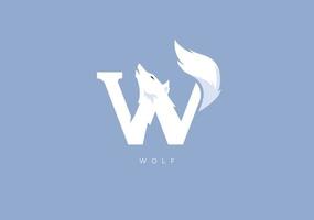 Loup w monogramme, vecteur logo