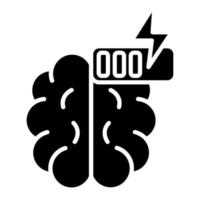 cerveau recharger vecteur icône