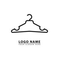 vêtements cintre ligne forme logo icône vecteur. vecteur