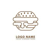 Burger forme ligne vecteur logo icône.