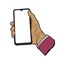 main en portant téléphone main avec téléphone vecteur image des illustrations