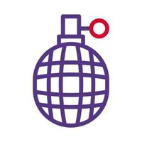 grenade icône bicolore style rouge violet Couleur militaire illustration vecteur armée élément et symbole parfait.