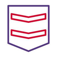 badge icône bicolore style rouge violet Couleur militaire illustration vecteur armée élément et symbole parfait.