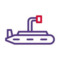 sous-marin icône bicolore style rouge violet Couleur militaire illustration vecteur armée élément et symbole parfait.