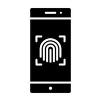 mobile empreinte digitale fermer à clé vecteur icône