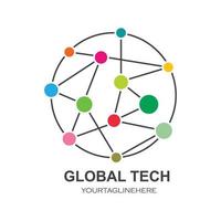 global technologie logo icône vecteur illustration conception