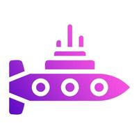 sous-marin icône solide style pente violet rose Couleur militaire illustration vecteur armée élément et symbole parfait.