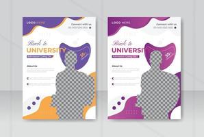 retour à Université admission prospectus conception ou promotion affaires prospectus modèle, vecteur, a4 Taille ,magazine ,brochure, annuel rapport vecteur