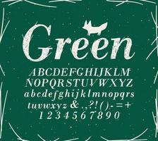 alphabet hachurage stylo ligne style dessin sur vert Contexte vecteur