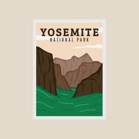 yosemite nationale parc impression affiche ancien vecteur symbole illustration conception