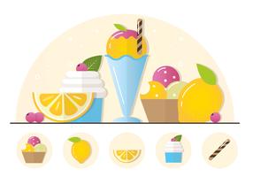 Illustration vectorielle de crème glacée de fruits vecteur