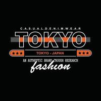 conception de t-shirt typographie denim japon tokyo vecteur