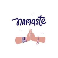 namaste yoga lettrage illustration vectorielle dessinés à la main vecteur