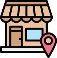 illustration de conception d'icône de vecteur d'emplacement de magasin