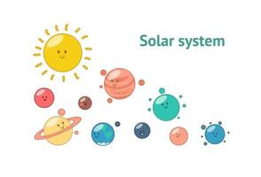 solaire système planètes et le Soleil. vecteur illustration