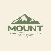 Montagne panorama paysage branché logo vecteur icône illustration symbole conception modèle