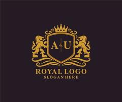 modèle de logo de luxe royal lion initial lettre au dans l'art vectoriel pour le restaurant, la royauté, la boutique, le café, l'hôtel, l'héraldique, les bijoux, la mode et d'autres illustrations vectorielles.