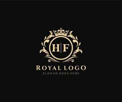 initiale hf lettre luxueux marque logo modèle, pour restaurant, royalties, boutique, café, hôtel, héraldique, bijoux, mode et autre vecteur illustration.