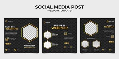 webinaire sur les modèles de publication d'articles sur les réseaux sociaux vecteur